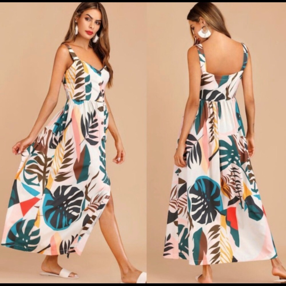 NWT Shein Tropical button down Dress
